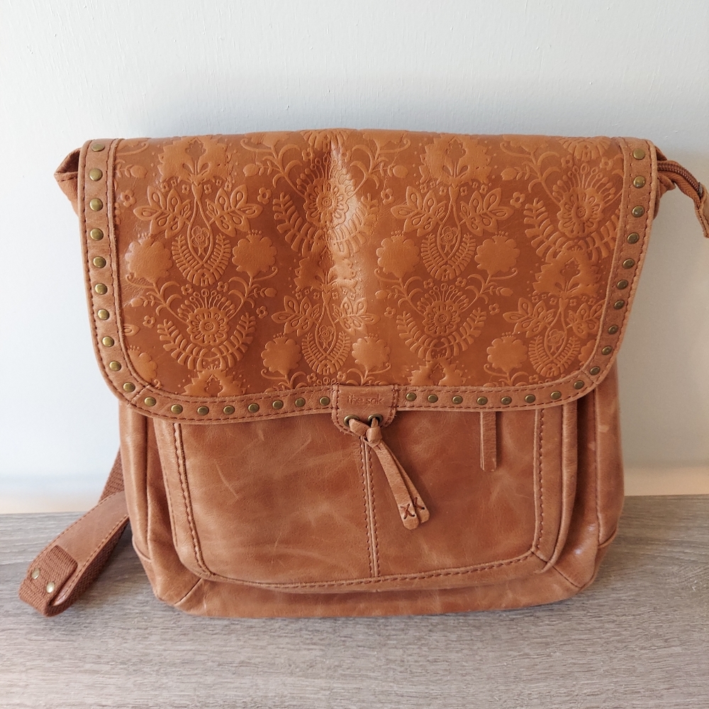 THE SAK Ventura Convertible Leather Floral Backpac